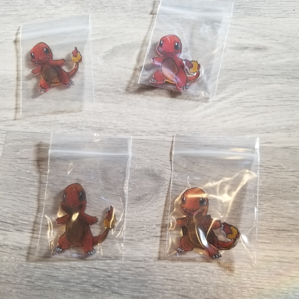 Charmander Shrinky Dinks magnets